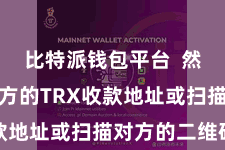 比特派钱包平台  然后输入对方的TRX收款地址或扫描对方的二维码